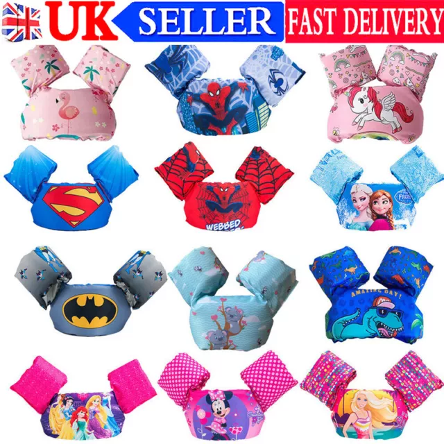 Kids Swim Vest Float Swimming Vest Armbands Buoyancy Toddler Life Safe Jacket-UK