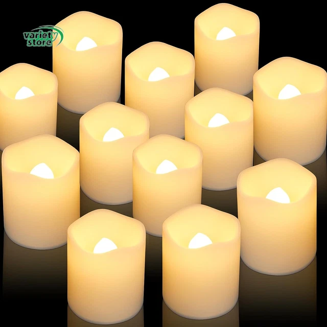 SHYMERY Flameless Votive Candles,Lasts 2X Longer,Battery Operated LED Tea Lights