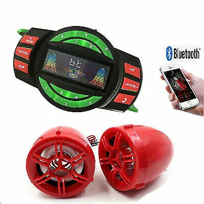 ATV WAKEBOARD waterproof marine speakers Bluetooth audio Amplifier Red Speaker