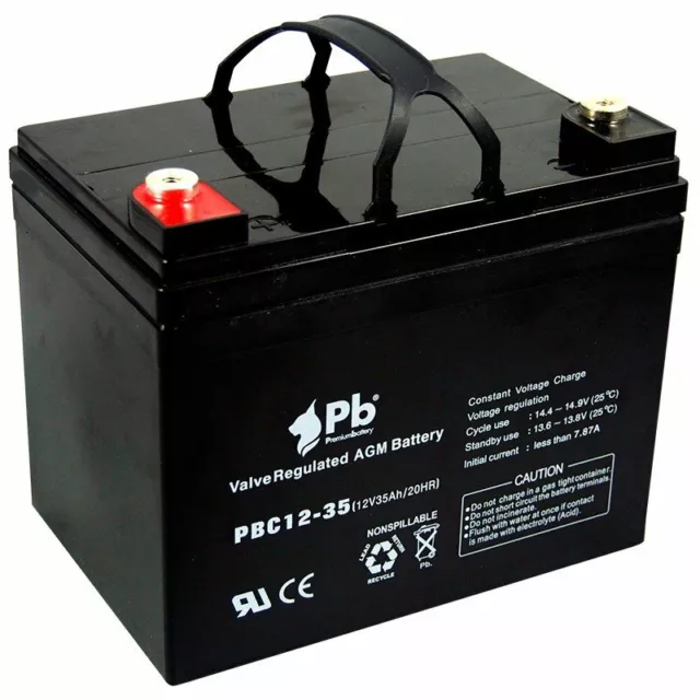 Batería para carro golf/moto eléctrica PB AGM Ciclo profundo PBC12-35 12V 35Ah