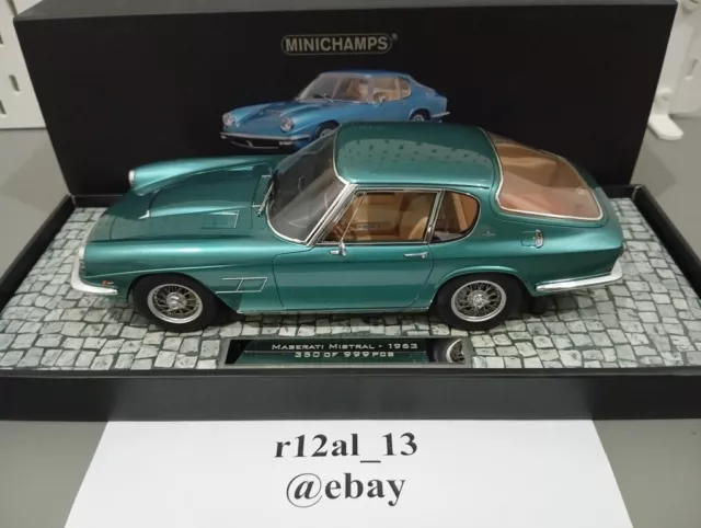 Maserati Mistral 1963 cupé Minichamps 1/18 verde Met Limited 999 piezas 107123420