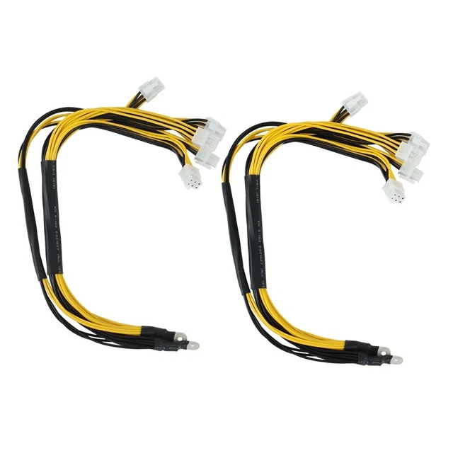 2 Pcs 1200W 1600W Output Wire 6Pin PCIE Powers Connector for Bitmain Antminer f