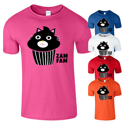 Zam FAM Kids T Shirt TORTA CAKE youtuber Merch Da Uomo Bambini Ragazzi Ragazze Top Tee