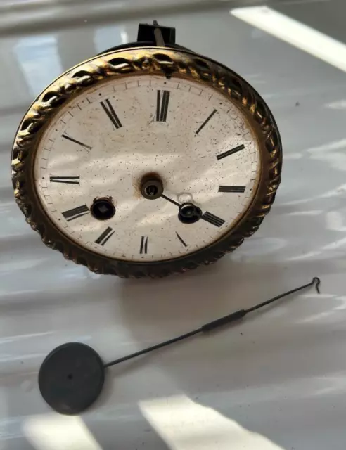 Vintage French Mantle Clock Movement, bezel & dial - Clock Spares/repairs