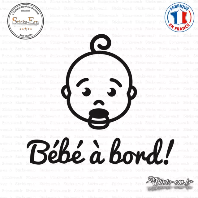 Sticker Bebe a bord visage garcon Decal Aufkleber Pegatinas D-129