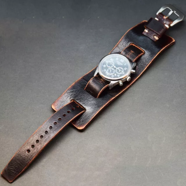 Cinturino orologio con polsino vintage pelle 18-26mm Nato bund watch strap cuff