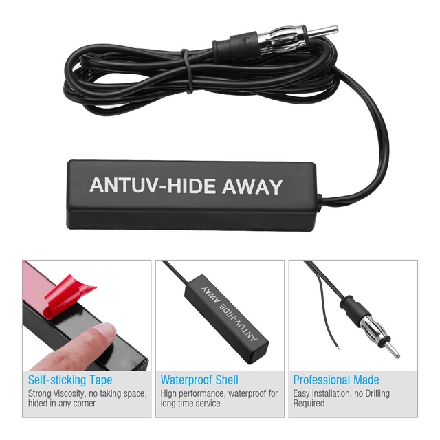 Universal Car Hidden Amplified Antenna Kit 12v Electronic Stereo FM/AM Radio New