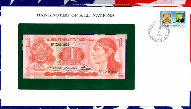 Banknotes of all Nations Honduras 1 Lempira 1980 P-68a UNC Birthday BF3201964