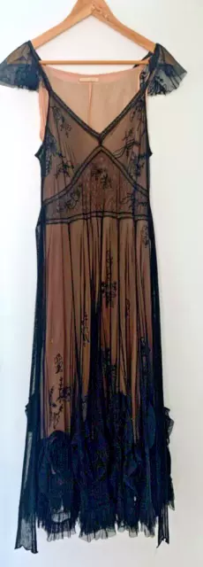 Nataya size L (large) / AU 12-14 black Edwardian Titanic flapper dress gown