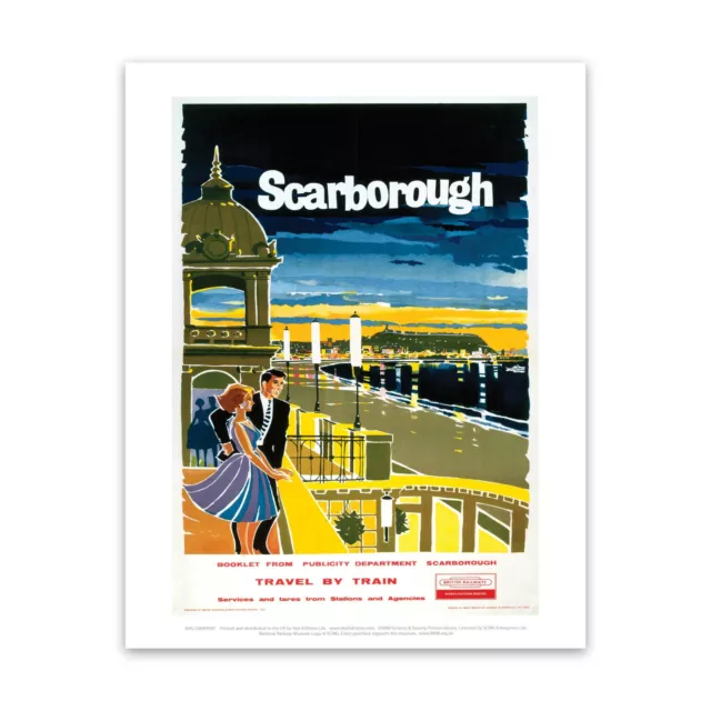 Scarborough at Night - British Railways 28x35cm Art Print Railway Posters