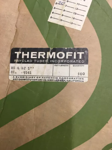 3 rouleaux de RAYCHEM THERMOFIT 7/8" & 1"" TUBE THERMORÉTRACTABLE NOIR. 3