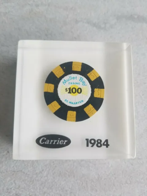 Vintage Mullet Bay Casino St. Maarten $100 Gaming Token - Carrier 1984 Token
