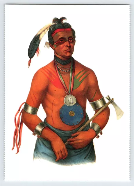 Hoo-Wan-Ne-Ka American Indian Charles Bird King Art Reprint Postcard BRL19