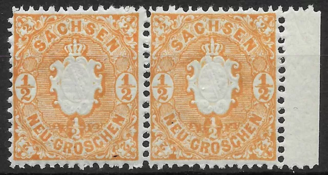 Sachsen 1863 ~ 2 x MiNr. 15d ~ postfrisch