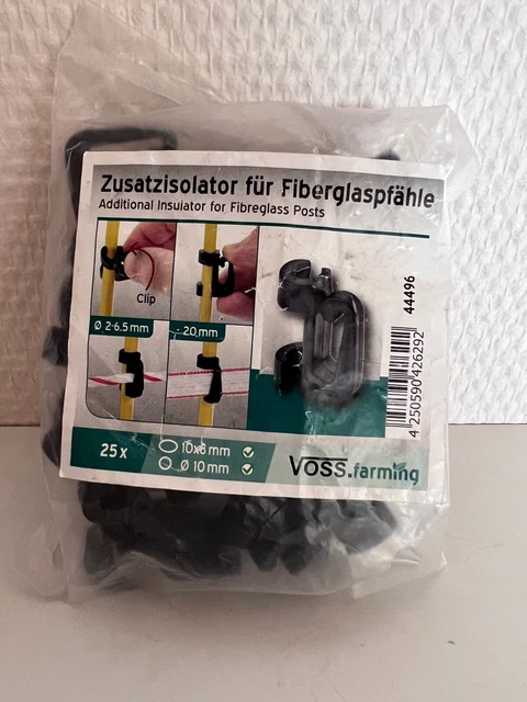 Zusatzisolator, Clipisolator für ovale Fiberglaspfähle VOSS - 25 Stück Weidezaun