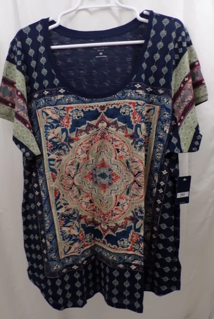 Women's Lucky Brand Persian Carpet T Shirt 2X NWT