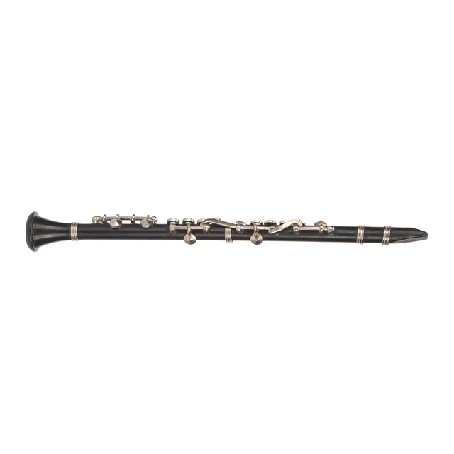 Miniature Clarinette Ornement – Modèle Réduit Métal Avec Support Et Étui – Décoration Musicale