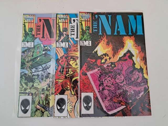 THE 'NAM, 1980s Vintage MARVEL 1,2,3 LOT Of 3 - all VF