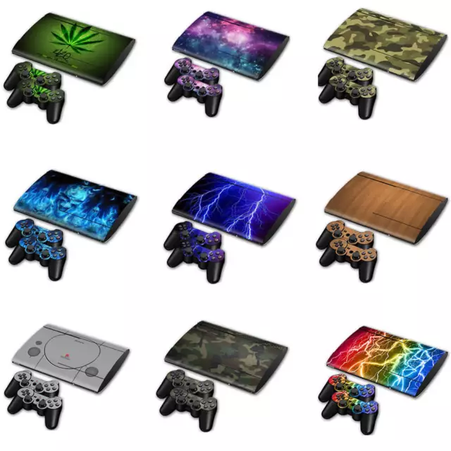 12 Designs -- Skin Sticker PS3 PlayStation 3 Super Slim and 2 controller skins