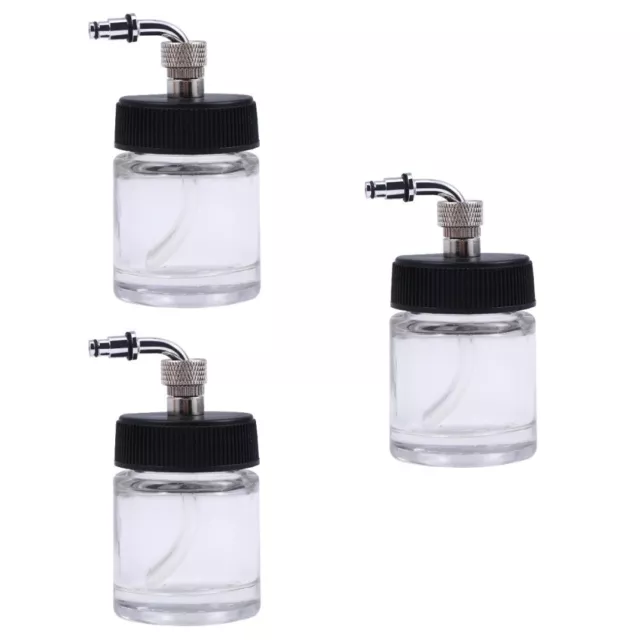 3pcs Airbrush Glass 22cc Bottles Pot Professional Paint Cup Model Refillable