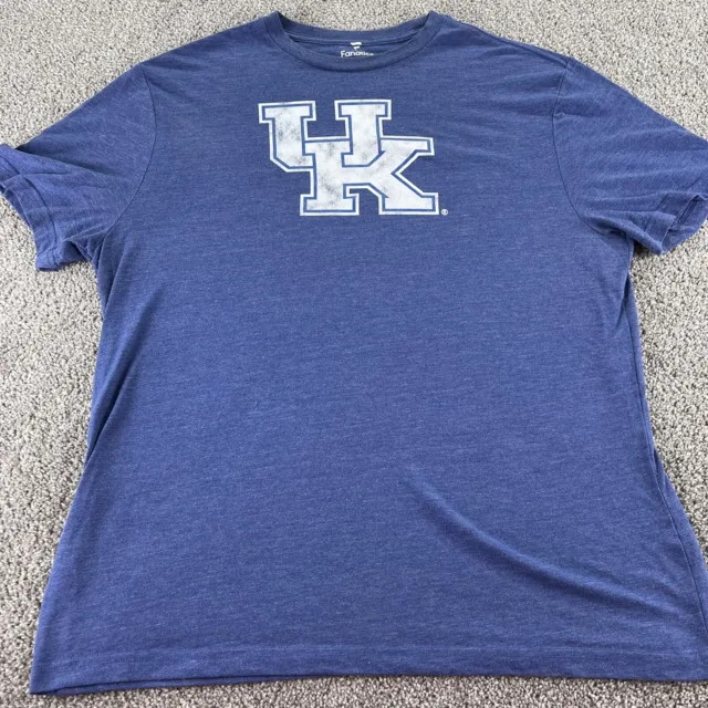 Kentucky Wildcats Shirt Mens Extra Large Blue Solid Cotton Football Basketball