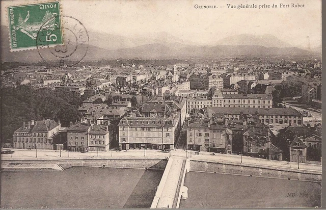 CPA GRENOBLE.  VUE GENERALE PRISE DU FORT RABOT...ECRITE.EN 1909 TBE (ref 38B)