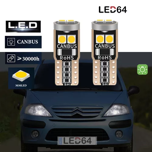 2 AMPOULES À LED feux de position / veilleuses blanc pour Citroën C3  Picasso EUR 8,59 - PicClick FR