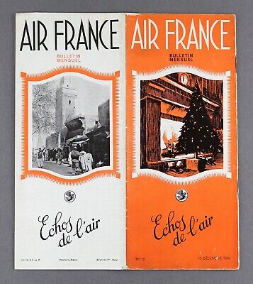 Air France Bulletin Airline Brochure December 1938 Morocco - Hanoi - Marseille