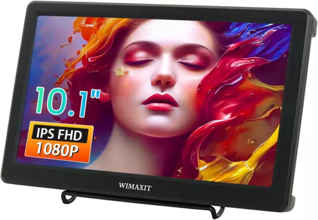 WIMAXIT 10.1 inch Portable Monitor HDMI Monitor VGA Full HD 1920x1080 IPS Gaming