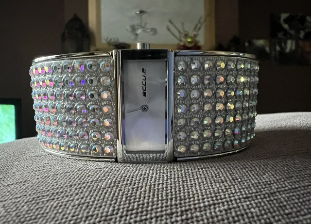 LADIES ACCURIST ACCU.2 Swarovski Crystal Cuff Watch Y2K Style Tokyo Design 18.99 PicClick UK