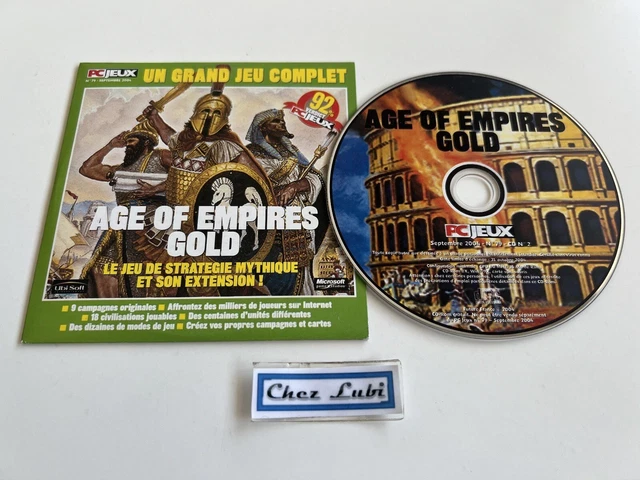 Jeu Stratégie Historique PC Jeu PC Age Of Empires 1 Gold Avec Extension Rise Of Rome - Version Française, Bon état Jeu Vidéo Rétro 2003