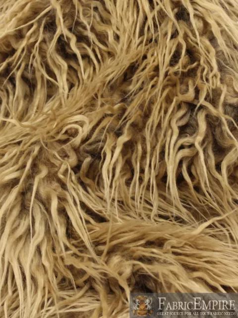 Faux Fur Fabric Long Pile CURLY LLAMA TAUPE/ 60" Wide / Sold by the yard