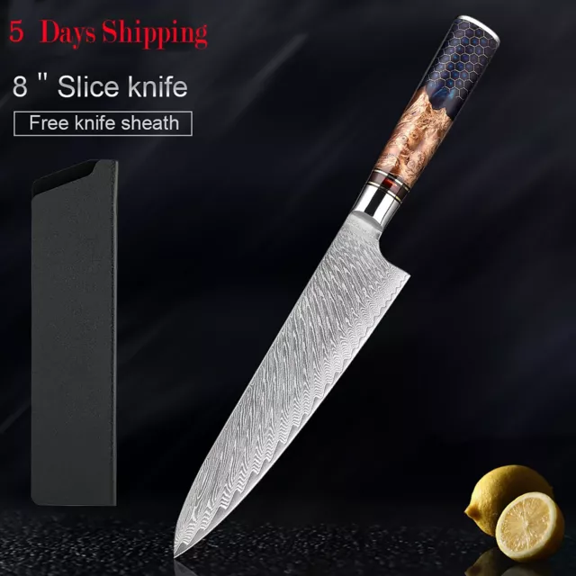 8" Chef Knife High Hardness 67-Layer Japanese Knives Damascus Steel Kitchen Tool