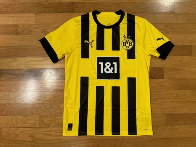 New L Puma Borussia Dortmund 22/23 Home Drycell Soccer Jersey Kit 765883-01 Men