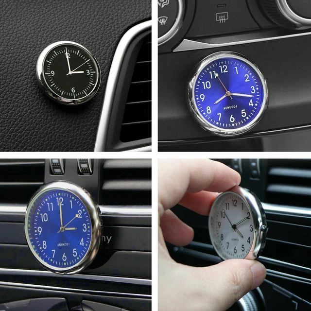 Mini Horloge Quartz Analogique Fluorescente – Pour Voiture, Maison, Bureau, Établi – Design Chic Noir 4 Cm