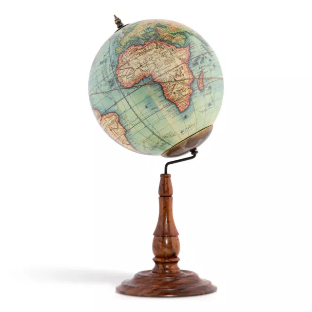 Classic Vaugondy French World Globe 1745 Antiqued Wooden Stand 11.75" Desk Decor