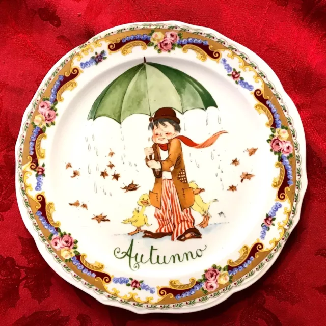 Vintage T. Limoges Depos Decorazione Esclusiva Season 9.5" Plate Autumno, Autumn