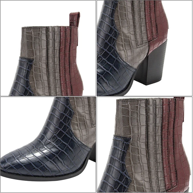 Lederstiefel Stiefeletten Aus Schlangenleder Absatzschuhe Damen 2