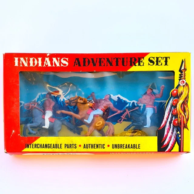 Lot Indiens Timpo - Guerriers, Canoë, Barre Stabilisatrice, Feu, Travois - Échelle 1:32