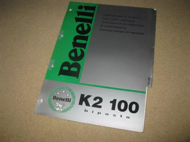 Benelli Motorcycle Scooter K2 100 Biposto Spare Parts Catalogue Manual