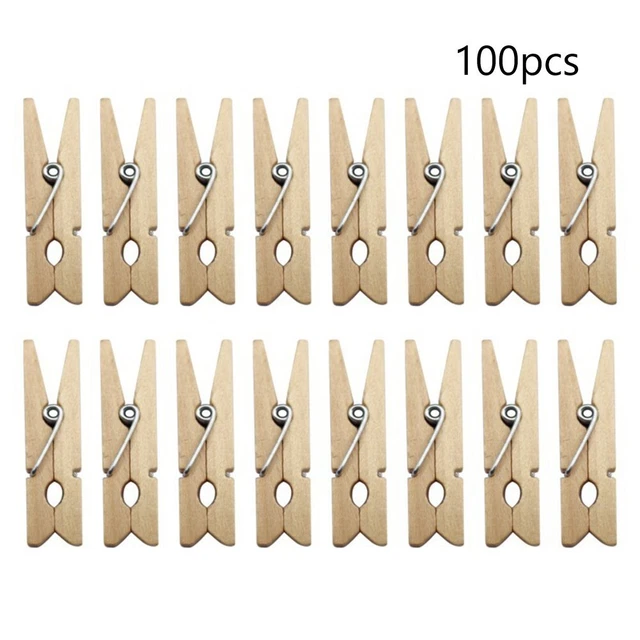 Hothap 50 Pezzi 25 * 3 mm Legno Naturale Vestiti Carta Fotografica Peg mollette da bucato Fai da Te Clips 25 - 3
