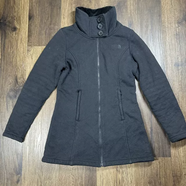 The North Face Caroluna Jacket Quilted Shell Fleece Lined Black Women’s Size M