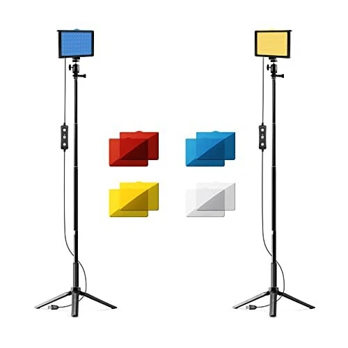Paquete de 2 luces de video led USB regulables XDaowerrs 5600K luz de fotografía continua...