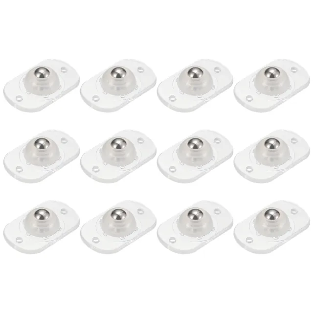 Self Adhesive Caster Wheels, (12Pcs/ Clear) Mini Swivel Paste Universal Pulley