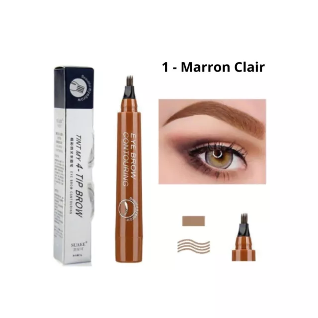 Crayon à sourcils brosse - waterproof - feutre stylo tatouage - 5 couleurs 2