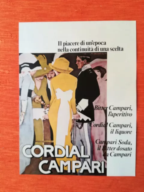 PUBBLICITA' CARTACEA ORIGINALE ADVERTISING CORDIAL "CAMPARI" anni 70