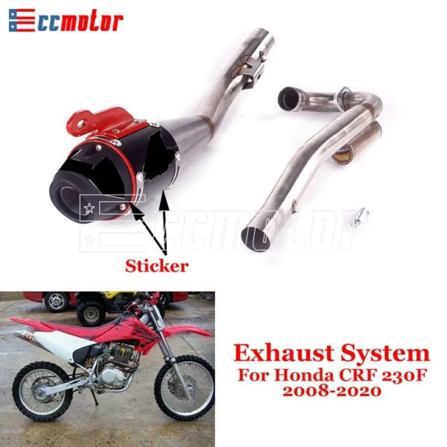 Motorcycle Exhaust System Muffler Tip Link Pipe Fit for Honda CFR230F 2008-2020