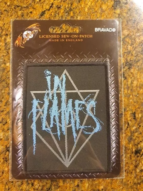 In Flames Scratched Logo Officially Licensed Standard Patch 10cm x 8cm FREE P&P