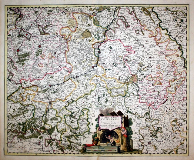Lüttich Liege Belgique Belgium Visscher Karte map Kupferstich engraving 1680