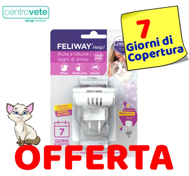 FELIWAY HELP Diffusore + Ricarica - Aiuta a ridurre i segni di stress nei Gatti
